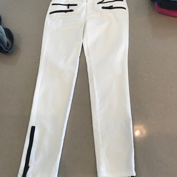 Micheal Kors ZIPPER WHITEVSKINNY JEANS SZ 6 - Picture 1 of 3